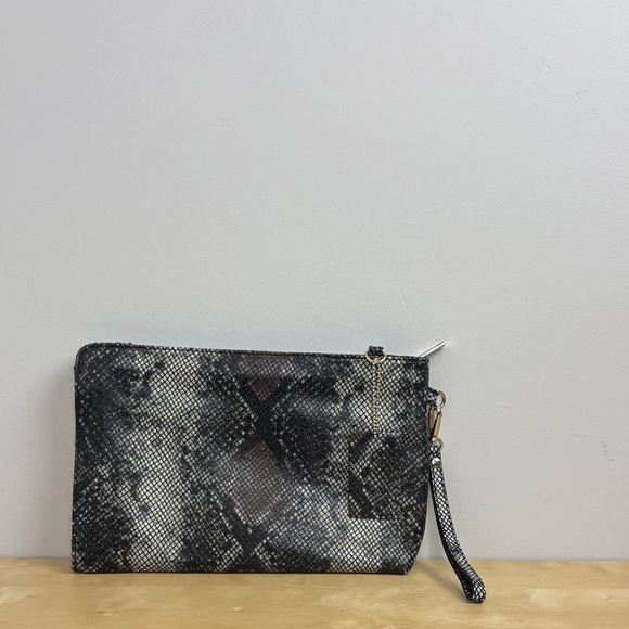 Danier Handbags - Danier leather Snakeskin oversized Wristlet